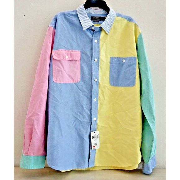 Polo Ralph Lauren Men's Sz 2XL Multi Classic Oxford Fun L/S Button Up Shirt $125 - Picture 1 of 11